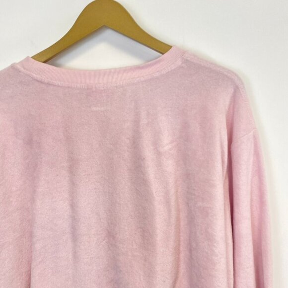 Stoney Clover Lane Pink Terry Cloth Cropped Sweatshirt - Picture 11 of 12